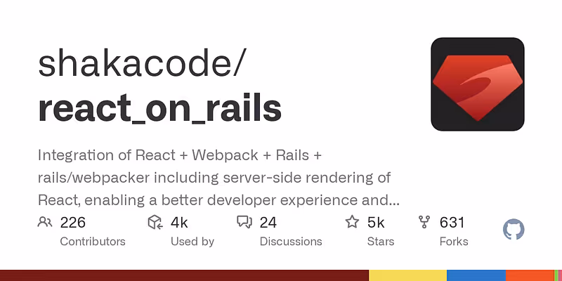 shakacode/react_on_rails: Integration of React + Webpack + Rails + rails/webpacker including server-side rendering of React, enabling a better developer experience and faster client performance.