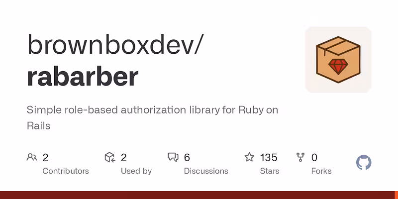 brownboxdev/rabarber: Simple role-based authorization library for Ruby on Rails