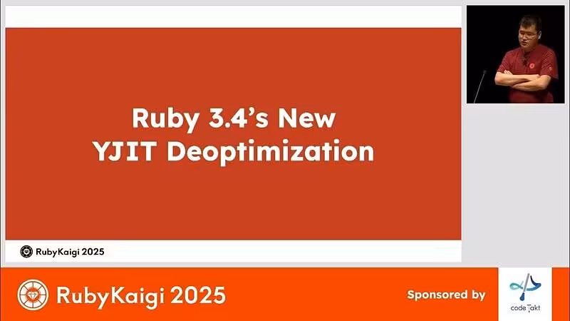[EN] Deoptimization: How YJIT Speeds Up Ruby by Slowing Down / Takashi Kokubun @k0kubun - YouTube