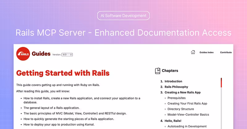 Rails MCP Server: Enhanced Documentation Access | Mario Alberto Chávez