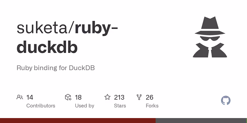 suketa/ruby-duckdb: Ruby binding for DuckDB