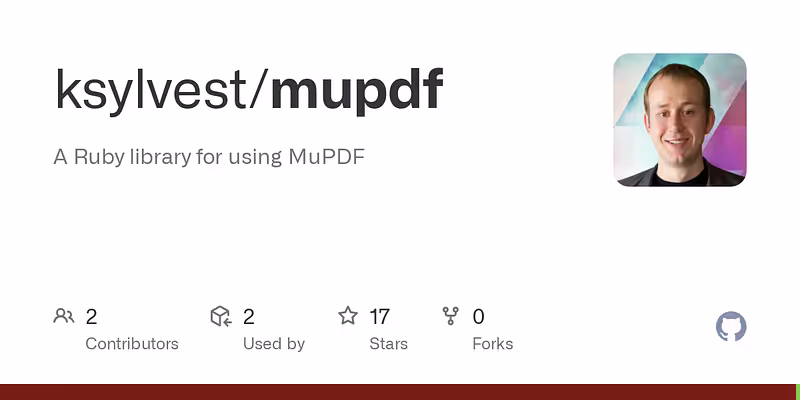 ksylvest/mupdf: A Ruby library for using MuPDF