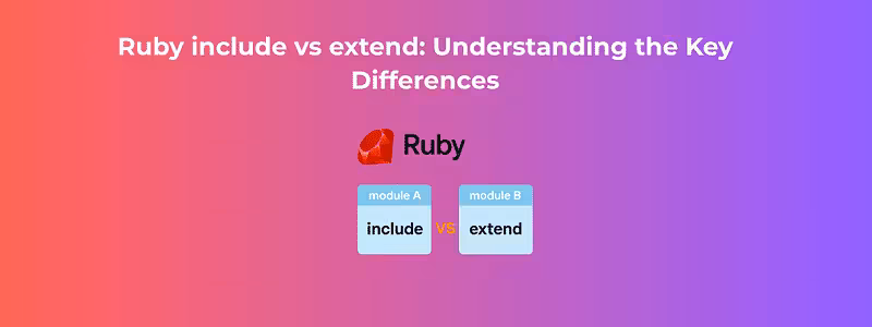 Ruby Include vs Extend: Understanding the Key Differences - RailsCarma - Ruby on Rails Development Company specializing in Offshore Development