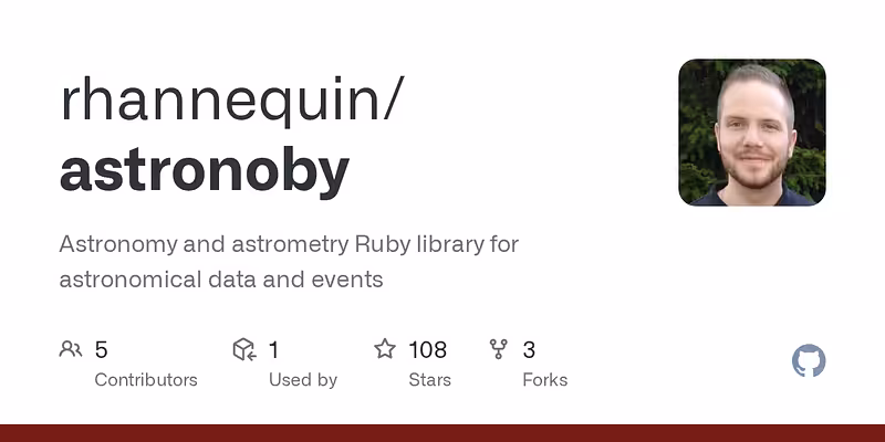 rhannequin/astronoby: Astronomy and astrometry Ruby library for astronomical data and events