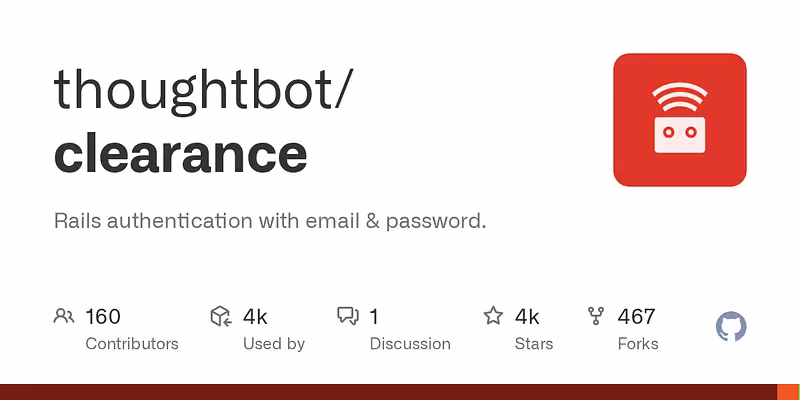thoughtbot/clearance: Rails authentication with email & password.