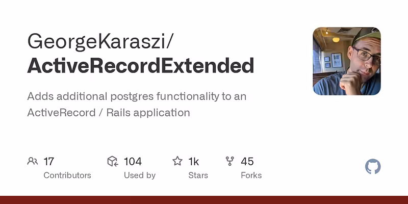 GeorgeKaraszi/ActiveRecordExtended: Adds additional postgres functionality to an ActiveRecord / Rails application