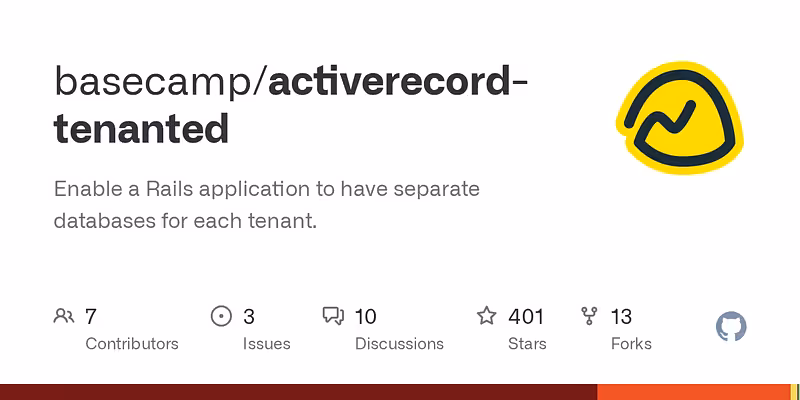 basecamp/activerecord-tenanted: Enable a Rails application to have separate databases for each tenant.