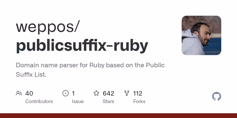 weppos/publicsuffix-ruby: Domain name parser for Ruby based on the Public Suffix List.