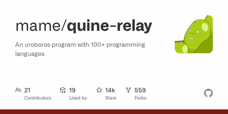 mame/quine-relay: An uroboros program with 100+ programming languages