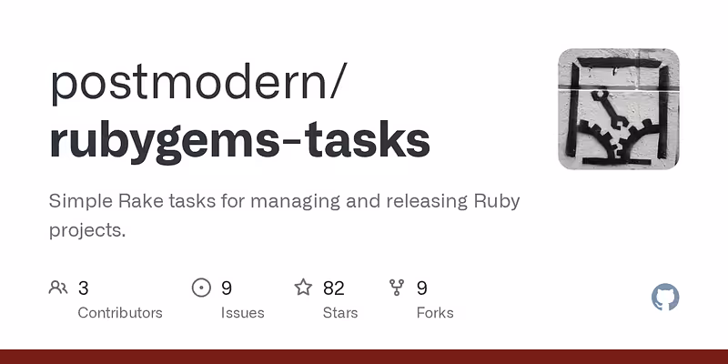 postmodern/rubygems-tasks: Simple Rake tasks for managing and releasing Ruby projects.