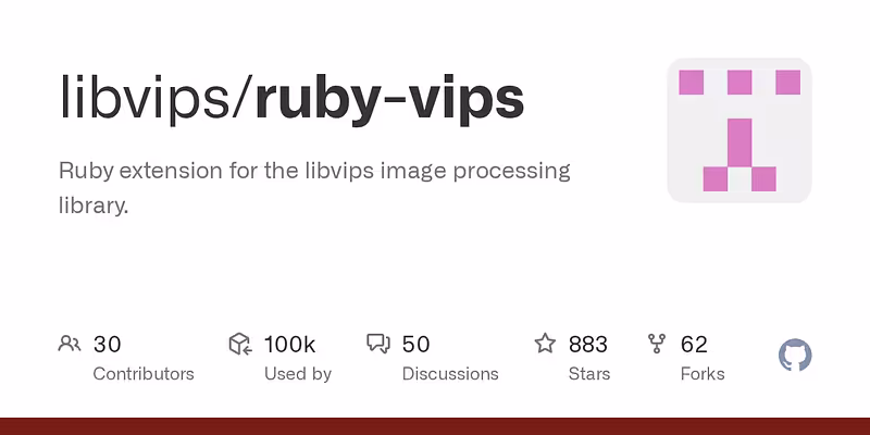 libvips/ruby-vips: Ruby extension for the libvips image processing library.