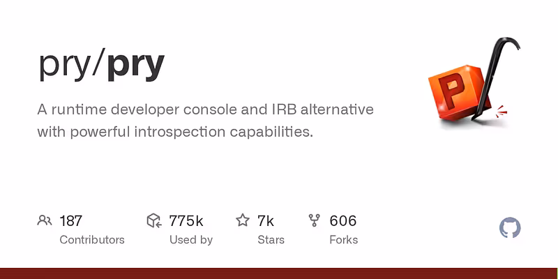 pry/pry: A runtime developer console and IRB alternative with powerful introspection capabilities.
