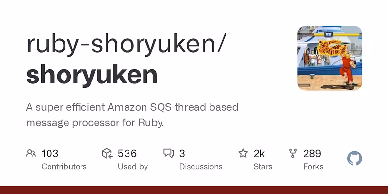ruby-shoryuken/shoryuken: A super efficient Amazon SQS thread based message processor for Ruby.