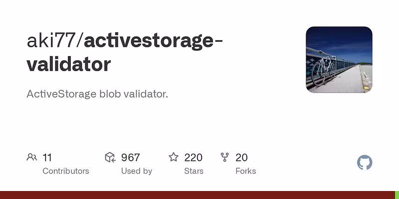 aki77/activestorage-validator: ActiveStorage blob validator.