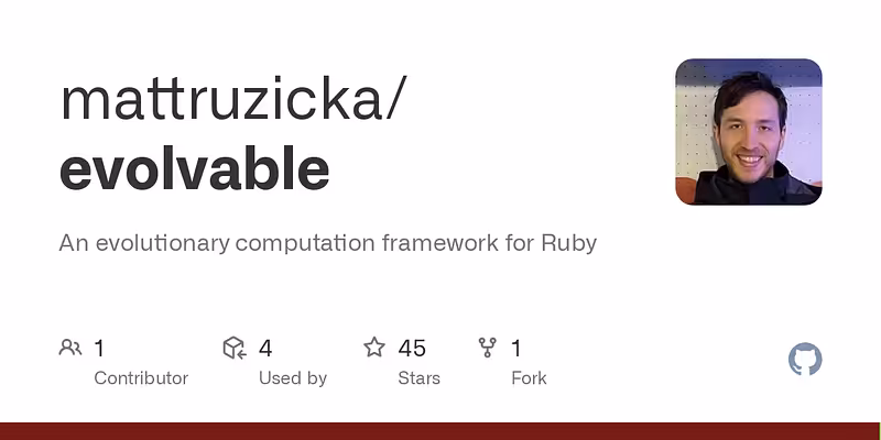 mattruzicka/evolvable: An evolutionary computation framework for Ruby