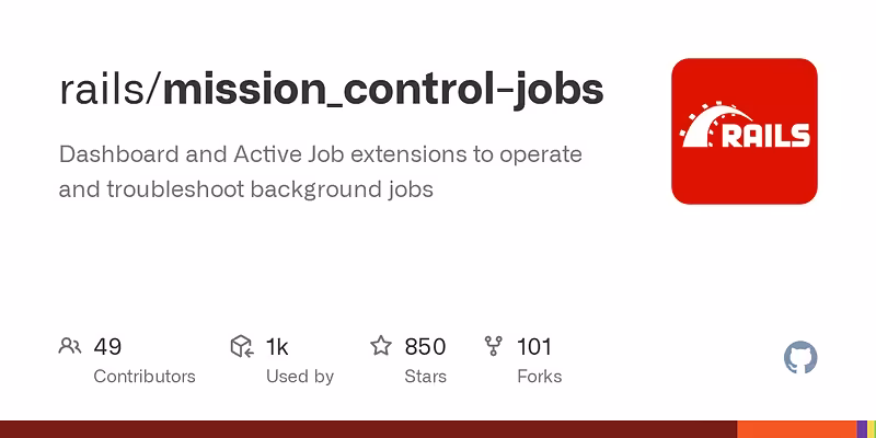 rails/mission_control-jobs: Dashboard and Active Job extensions to operate and troubleshoot background jobs