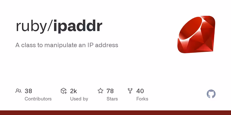 ruby/ipaddr: A class to manipulate an IP address