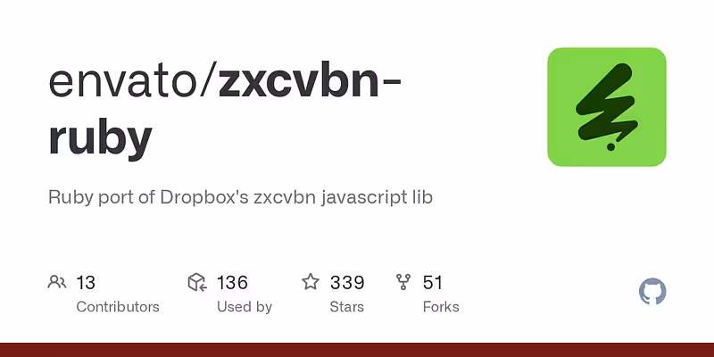 envato/zxcvbn-ruby: Ruby port of Dropbox's zxcvbn javascript lib