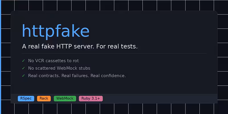 jibranusman95/http_decoy: A real fake HTTP server for RSpec. No cassettes. No scattered stubs.