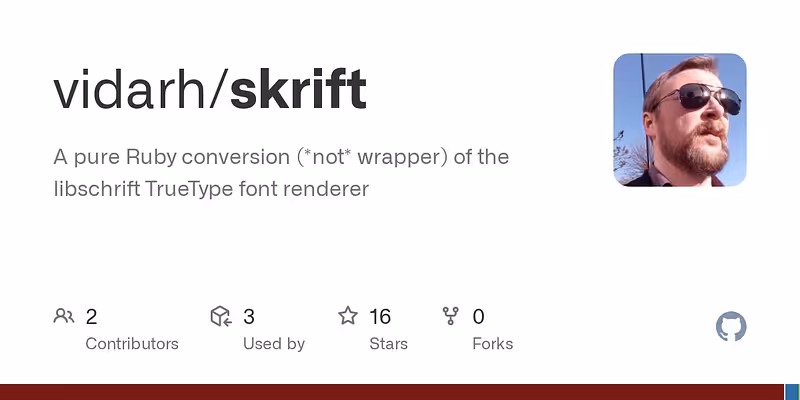 vidarh/skrift: A pure Ruby conversion (*not* wrapper) of the libschrift TrueType font renderer