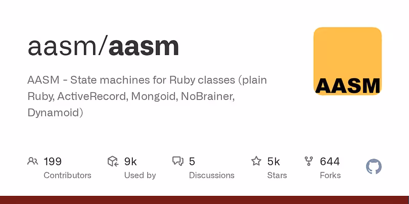AASM - State machines for Ruby classes (plain Ruby, ActiveRecord, Mongoid, NoBrainer, Dynamoid)