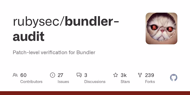 rubysec/bundler-audit: Patch-level verification for Bundler