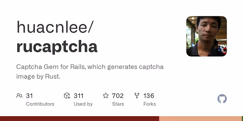 huacnlee/rucaptcha: Captcha Gem for Rails, which generates captcha image by Rust.