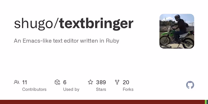 shugo/textbringer: An Emacs-like text editor written in Ruby
