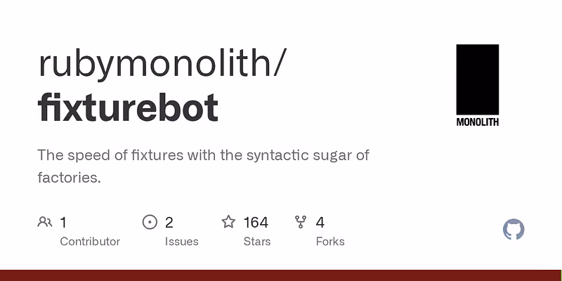 rubymonolith/fixturebot: The speed of fixtures with the syntactic sugar of factories.